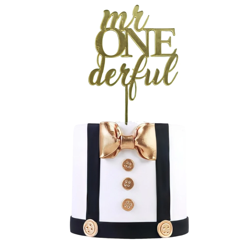 Stylish Mr Wonderful Acrylic Cake Topper